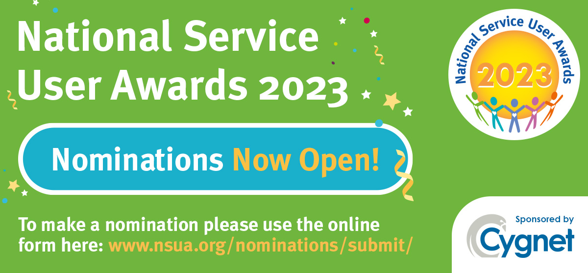 Nominations now open for the 2023 National Service User Awards - Cygnet