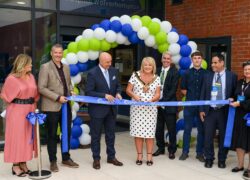 The Mayor of the City of Wolverhampton, Cllr Linda Leach, cuts the ribbon to open the hospital.