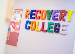 Recovery College sign at Cygnet Hospital Beckton