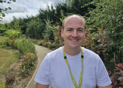 Neil Barker in the therapeutic garden at Cygnet Hospital Maidstone