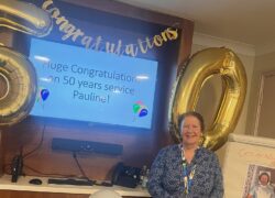 Pauline celebrating 50 years in nursing