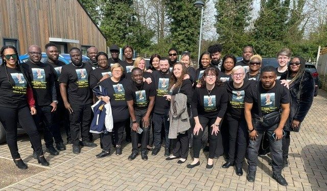 The staff team from Oakwood Gardens at Kevin's funeral