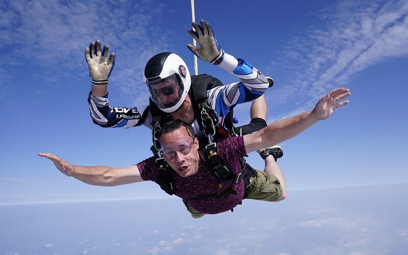 Pete doing his skydive