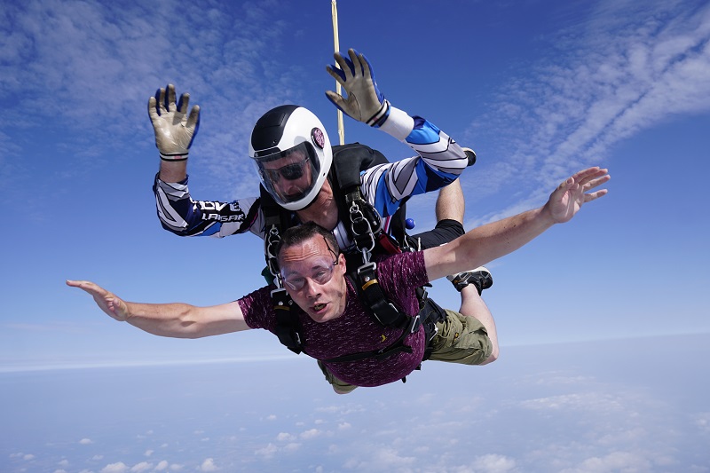 Pete doing his skydive