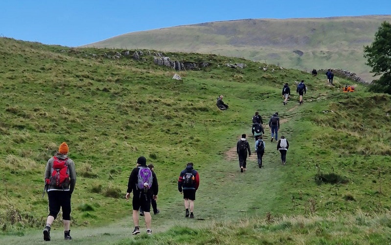 Beginning the ascent of Ingleborough