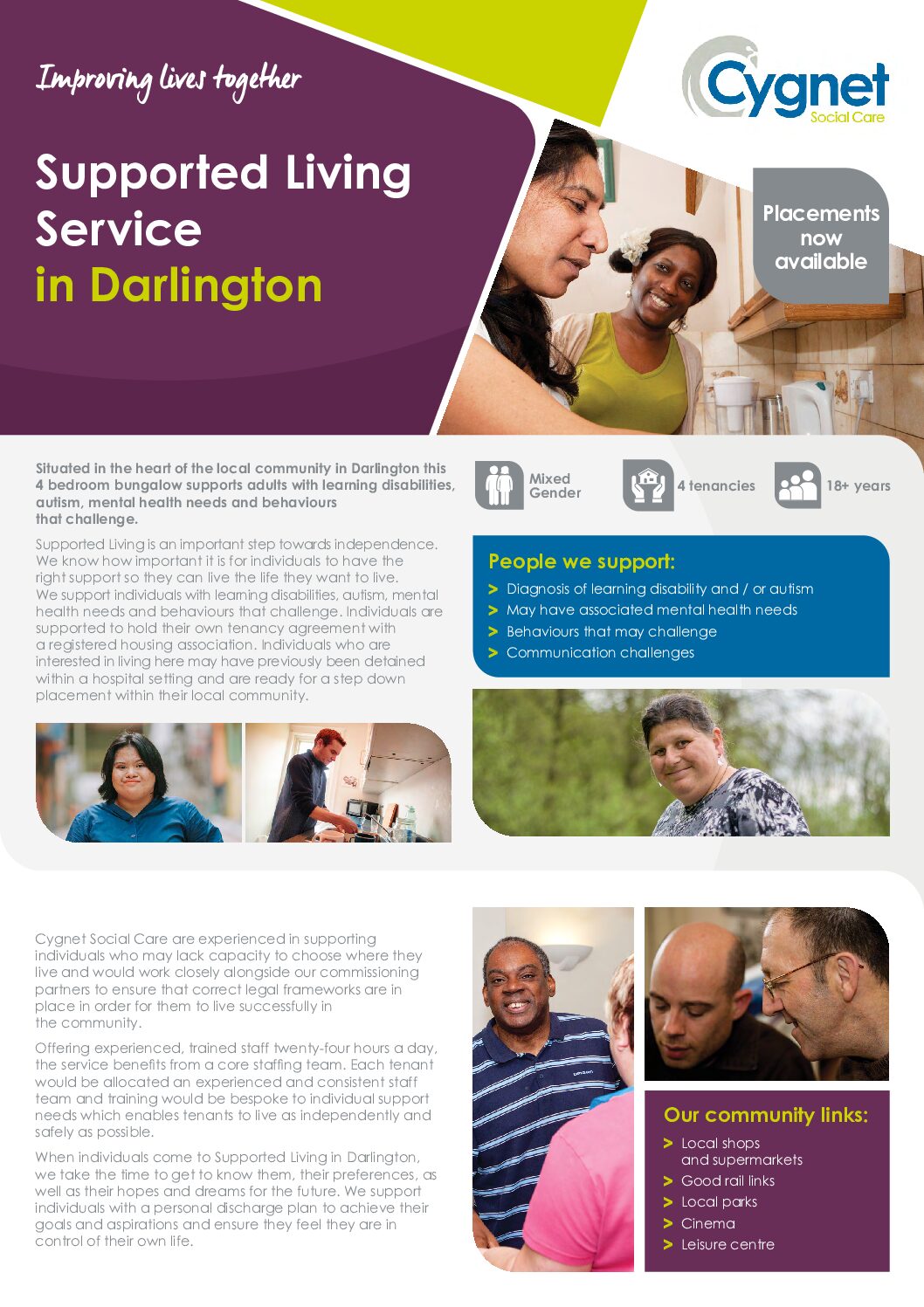 Download Supported Living in Darlington flyer PDF