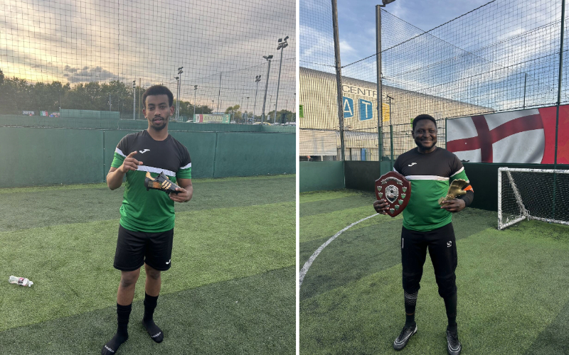 Golden Boot winner Umar Hussain, a support worker on Pegasus Ward, and the Golden Glove winner Abayomi Kalejaye ( Yomi) senior support worker from Pegasus Ward. 