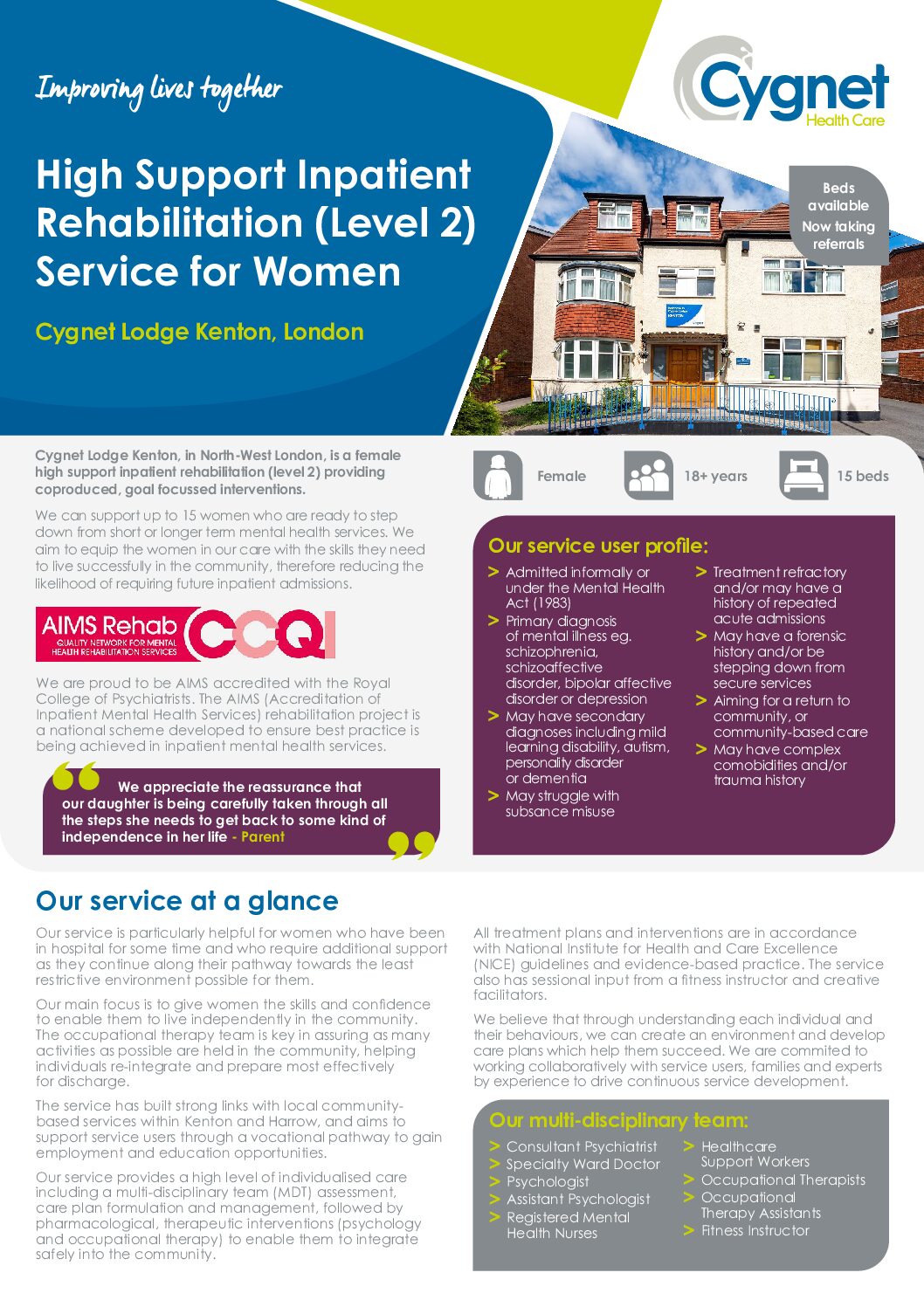 Download the Cygnet Lodge Kenton flyer PDF