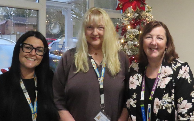 Cygnet Fountains Activity Coordinator, Faye Thornton; Mental Health Act Administrator Julie Parker and Hospital Manager Serena Birtwistle