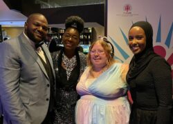 Vicki with Riccardo, Sagal and Baroness Floella Benjamin