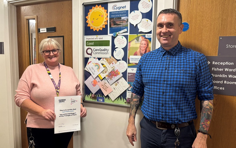 Cygnet Hospital Hexham's Carers Lead Julie Johnson and Hospital Manager Anthony Saigar