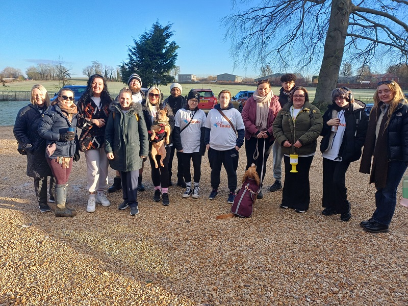 The team from Cygnet Maple House ready to set off on their charity walk