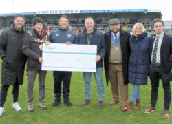 Some of the Cygnet Hospital Kewstoke team presenting a cheque to Seagulls in the Community