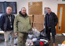 Service users and staff from Cygnet Bury Hudson with their donations to Barnabus